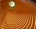 Looking up inside the 32-story atrium of the Shanghai Grand Hyatt, part of the Jin Mao Building