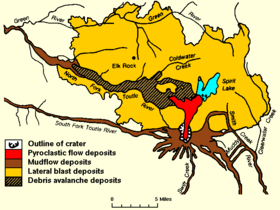 Map of 1980 eruption deposits