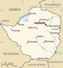 Мапа Зымбабвэ