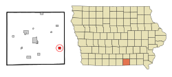 Location of Moulton, Iowa