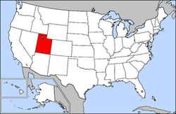 Harta Statelor Unite cu statul Utah indicat
