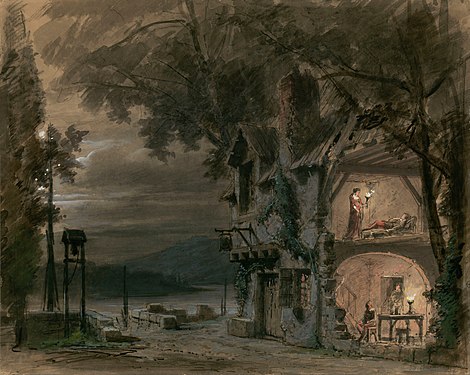 Set design for Act IV of Rigoletto