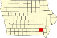 Locatie van Jefferson County in Iowa