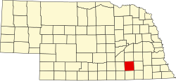 Karte von Fillmore County innerhalb von Nebraska