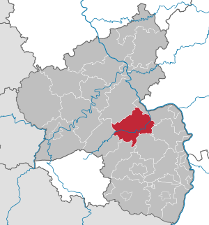 Li position de Subdistrict Bad Kreuznach in Rheinland-Palatinia