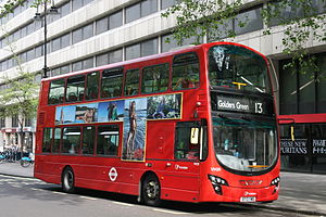 London Sovereign Wright Eclipse Gemini 2 bodied Volvo in Aldwych in May 2014