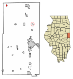 Location of Rankin in Vermilion County, Illinois.