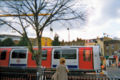 Refurbished Waterloo & City line 1992 stock train outside Waterloo station