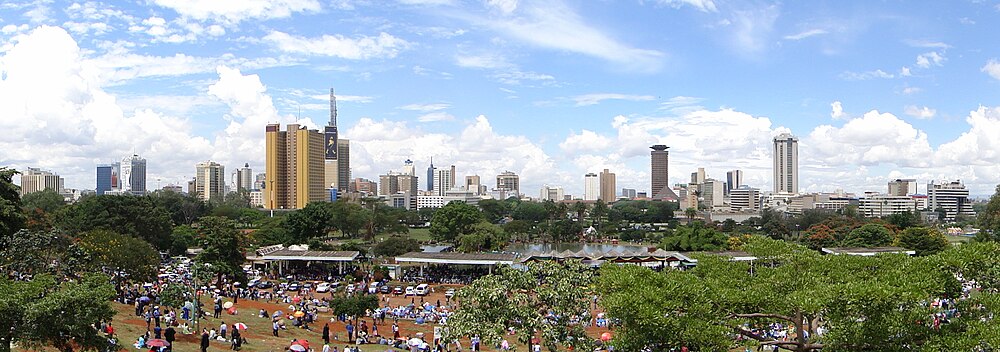 Panoramo de Najrobio, vidata el Parko Uhuru