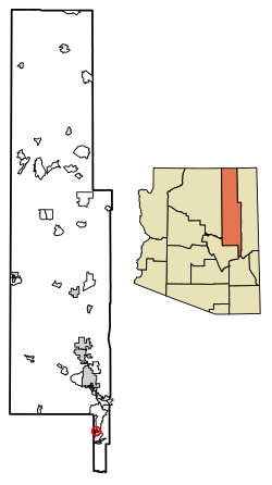 Location of Rainbow City in Navajo County, Arizona.