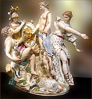 Phán quyết của Paris, c. 1801, đồ sứ Capodimonte (Bảo tàng Capitoline, Rome)