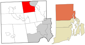 Location in Providence County and the state of Rhode Island.