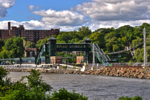 Scarborough station as seen across the river from Scarborough Park in 2014