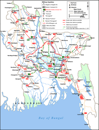 Military map of Bangladesh from November 1971