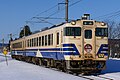 KiHa 48 519 in February 2021, Gono livery on Ōu Main Line