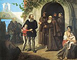 Christopher Columbus and His Son Lodged in the Convent of La Rábida, 1855