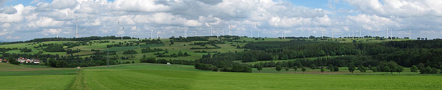 Golden Steinrueck, Vogelsberg, Hesse, Germany - view from west - June 2012