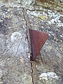 Sundial with a triangular gnomon at St George's in Damerham, Hampshire, England