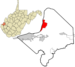 Location in Cabell County and the state of West Virginia.