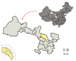 白銀市在甘肅省的地理位置