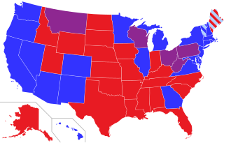 Map of the Senate composition by state and party, as of Jan 8, 2021