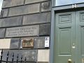 A birthplace marker at the entrance to Bell's birthhome, in his native Edinburgh, Scotland.