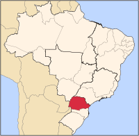 Map of Brazil highlighting the state