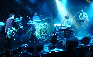 Colour photograph of Guillemots performing live in 2006