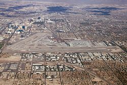 Aerial view of the airport in 2012.