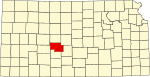 State map highlighting Pawnee County