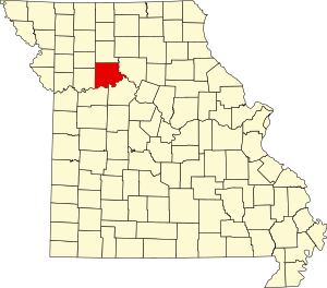 Map of Missouri highlighting Carroll County