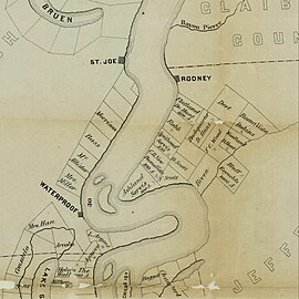 Bayou Pierre and Bruen Lake c. 1869