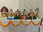 Arupadai Veedu (Six Temples of Murugan) portrayed in Golu, Melbourne, Australia. From Left:- Thiruparankundram, Tiruchendur, Pazhamudircholai, Palani, Tiruttani, Swamimalai.