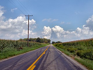 Rural road in Indiana