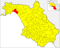 Position and borders of the Salerno municipality in the province