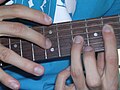 Tapping position on an electric guitar