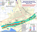 Map of the tornado's damage swath