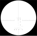 The reticle layout of a SCROME J8 telescopic sight.