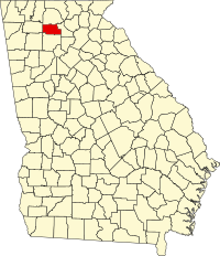 Locatie van Pickens County in Georgia