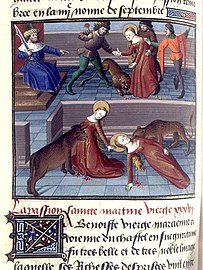 Martyrdom of St. Marciana of Mauretania (French miniature, 15th century)