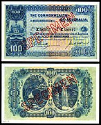 AUS-9c-Commonwealth of Australia-100 Pounds (1918)