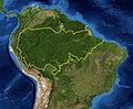 Image 3A map of the Amazon rainforest ecoregions. The yellow line encloses the ecoregions per the World Wide Fund for Nature. (from Ecoregion)