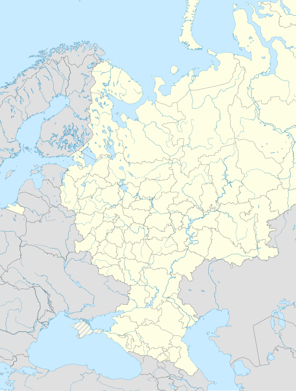 Map of Russia with the teams of the 2021–22 Premier League