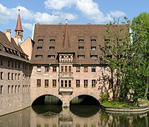 L'hopital du Saint-Esprit (Heilig-Geist-Spital) à Nuremberg. Photo septembre 2018.