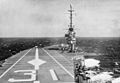 Aft view of flight deck of Bon Homme Richard in 1957