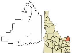 Location of Parker in Fremont County, Idaho.