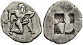 Archaic coin of Thasos, circa 500-463 BCE.[38]