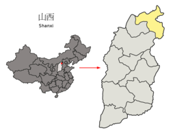 Lokasi yurisdiksi Kota Datong di Shanxi.