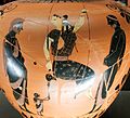 Woman on a swing. Ancient Greek Attic red-figure amphora, c. 525 BC. From Vulci, Italy.