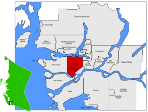 Poziția localității Burnaby